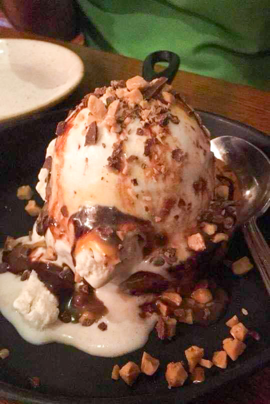 toffee cake and ice cream