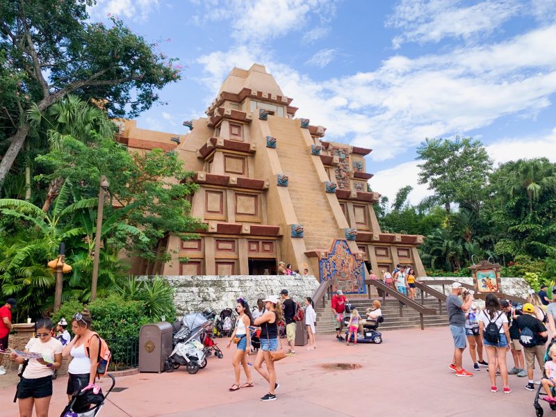 outside view of the pyramid building in the Mexico pavilion