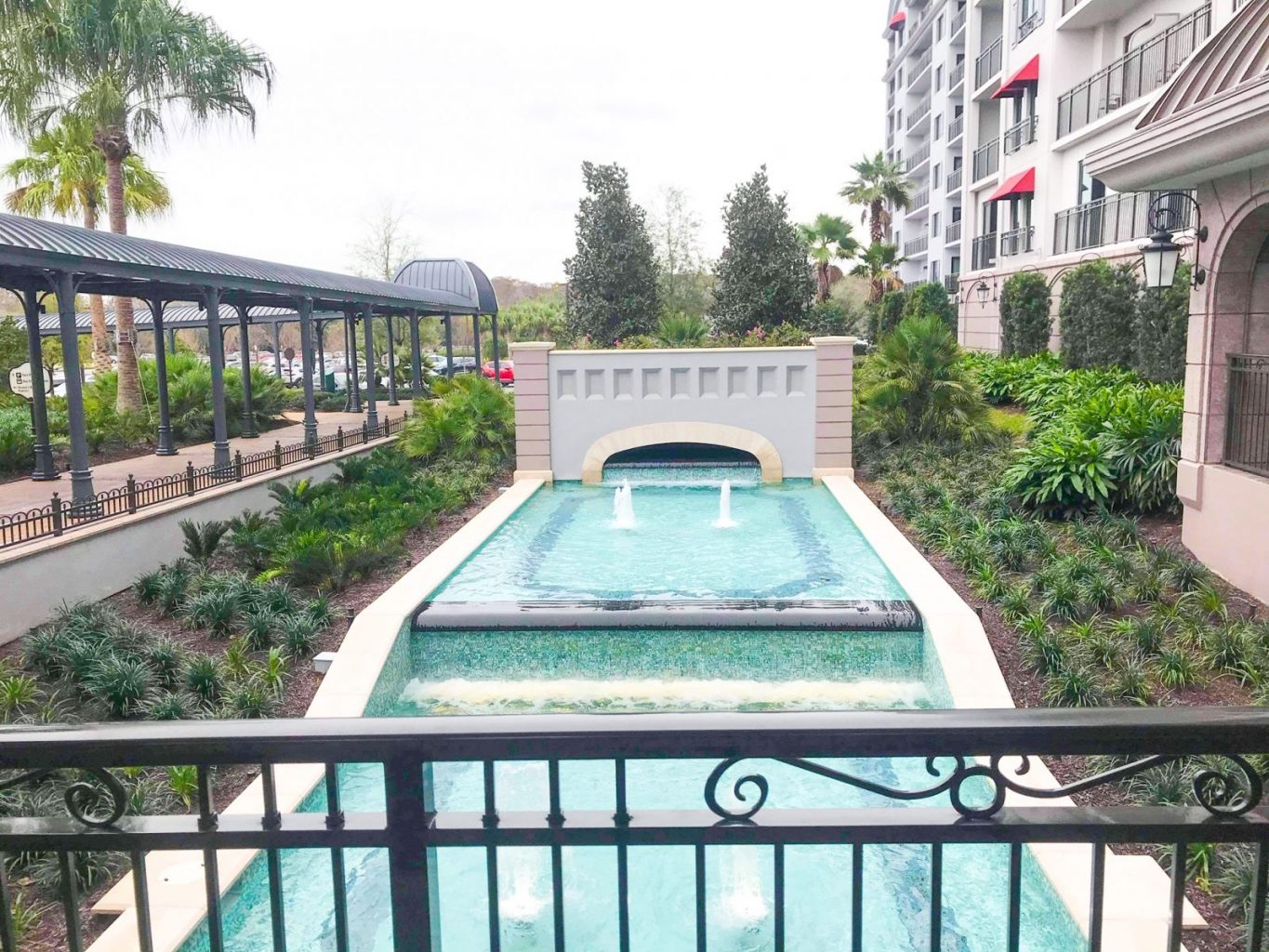 fountain at the entrance of Riviera Resort