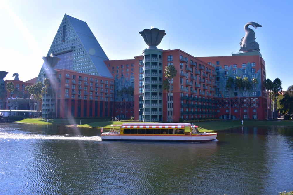 Front of Dolphin Hotel with a FriendShip near Epcot International Gateway