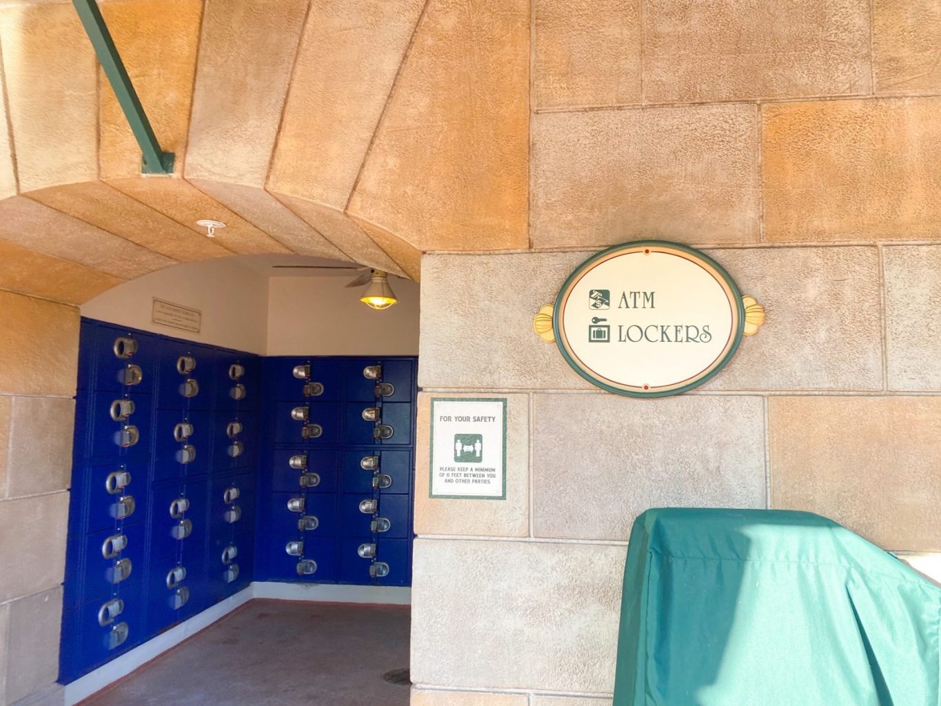 Some of the lockers at the Epcot International Gateway
