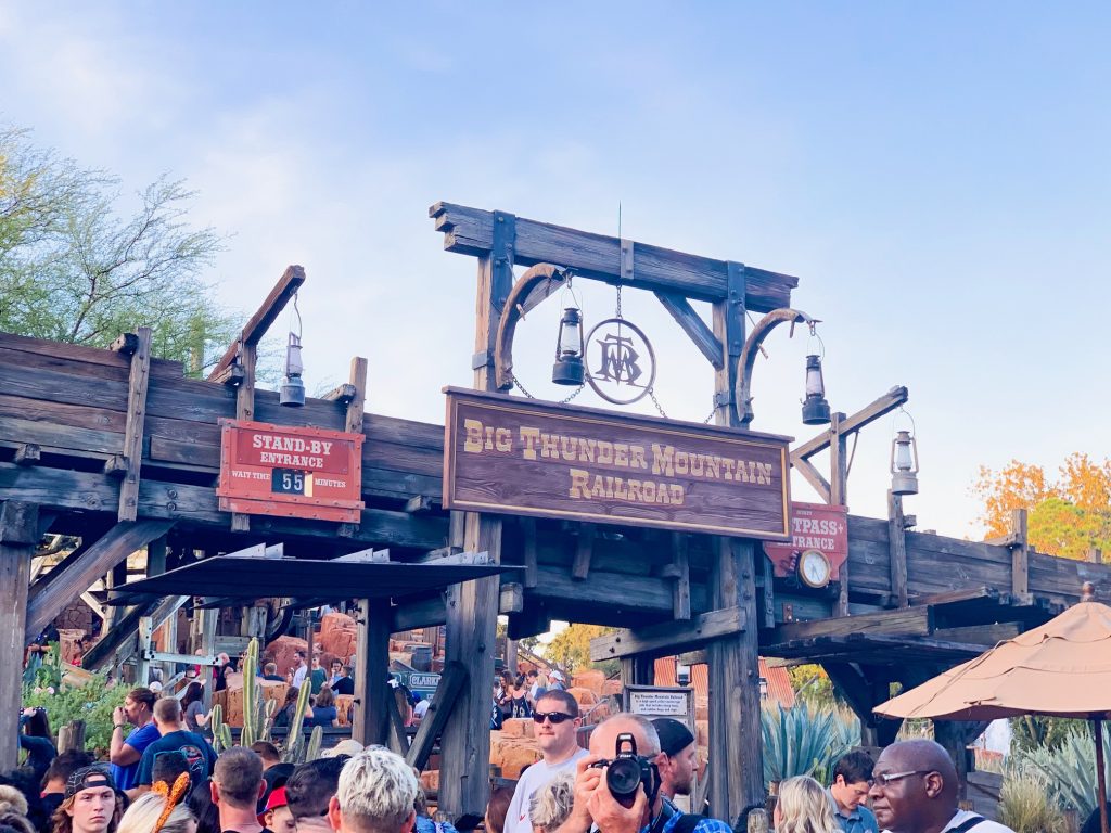 sign for big thunder mountain railroad ride