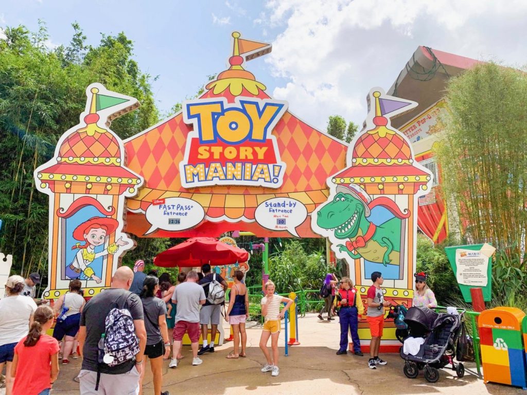 entrance of toy story mania ride 