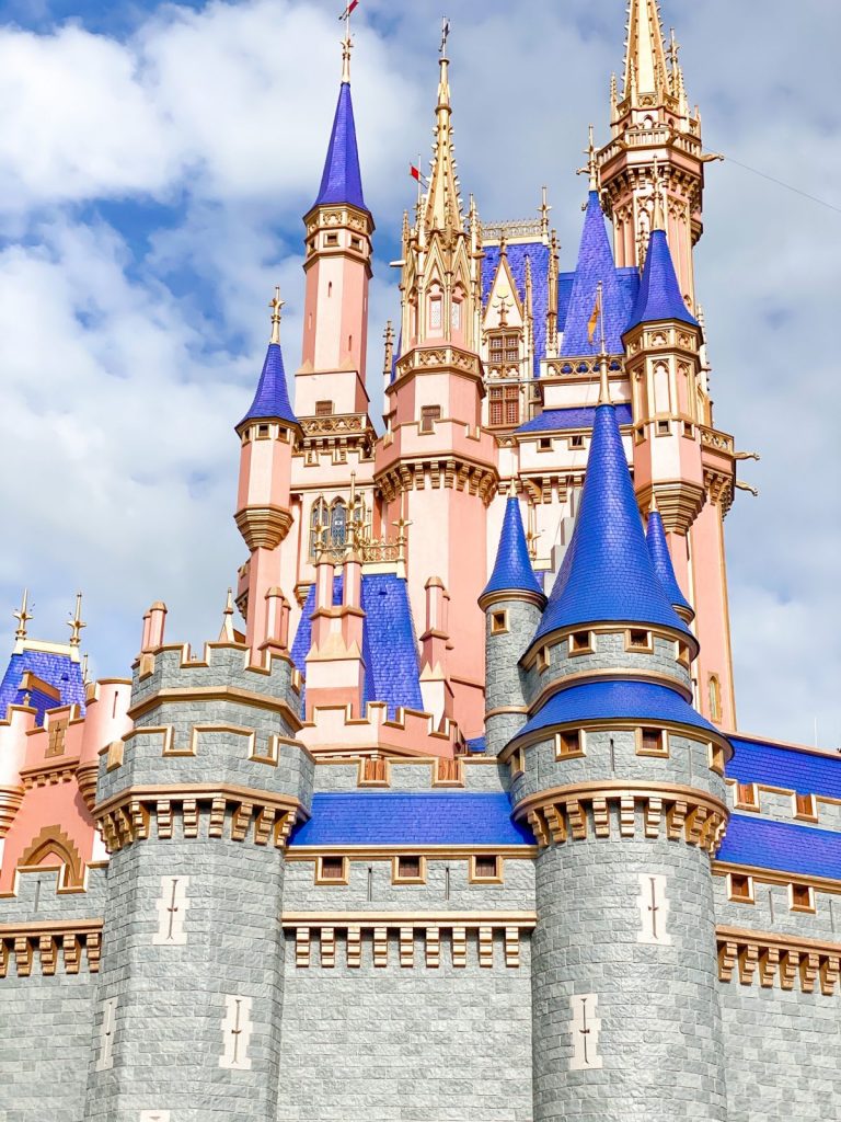 outside side view of Cinderella's castle