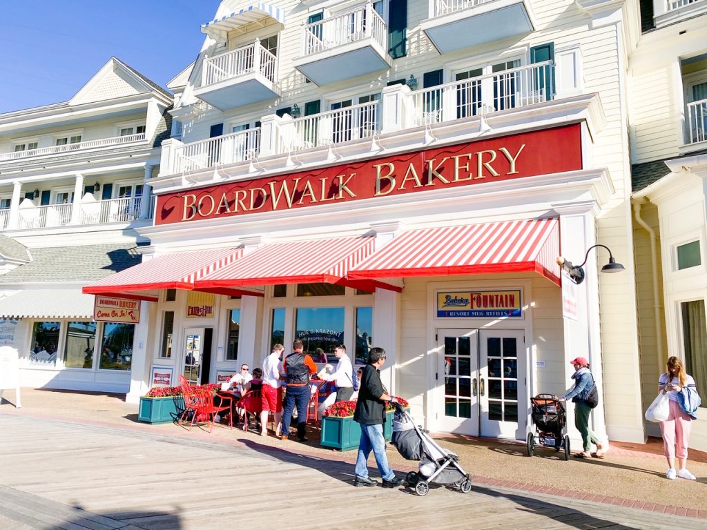 exterior of white and red building