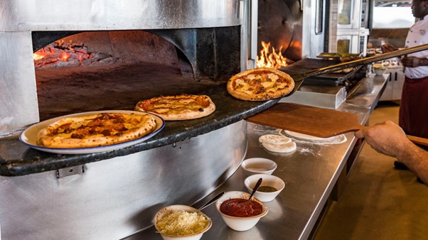 Best pizza at Disney coming out the oven at California Grill