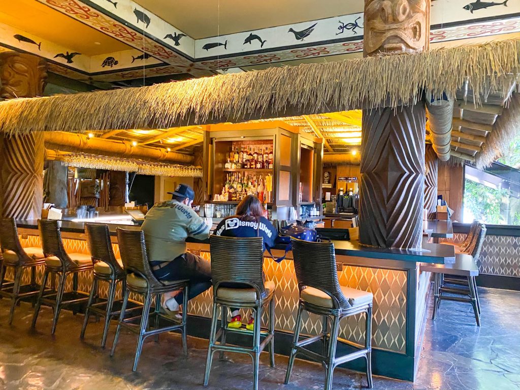 tiki bar inside polynesian resort at Disney world