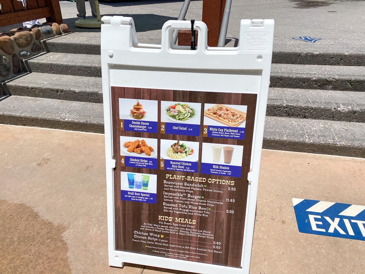 food menu sign at blizzard beach 