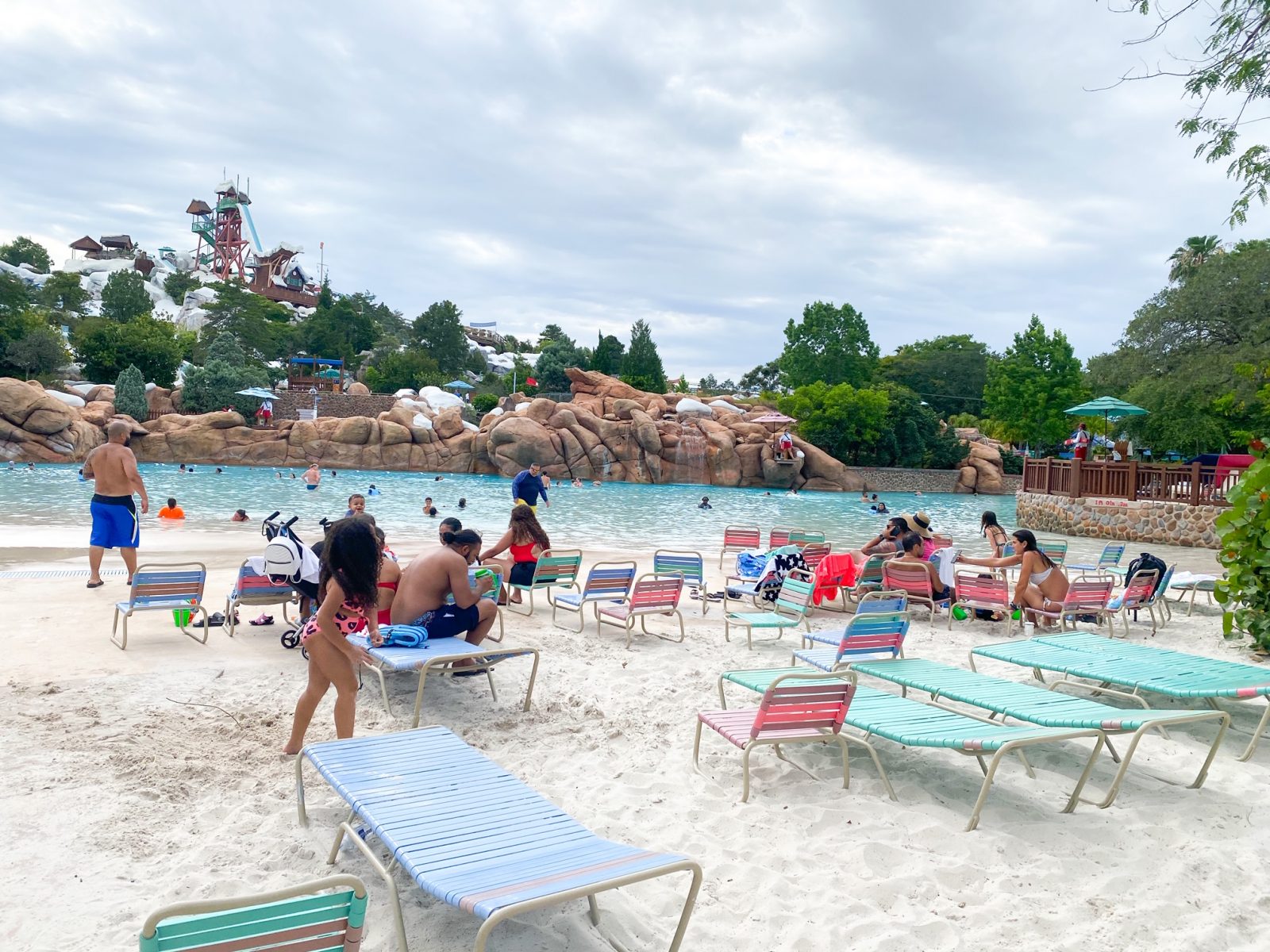people at beach and in wave pool blizzard beach
