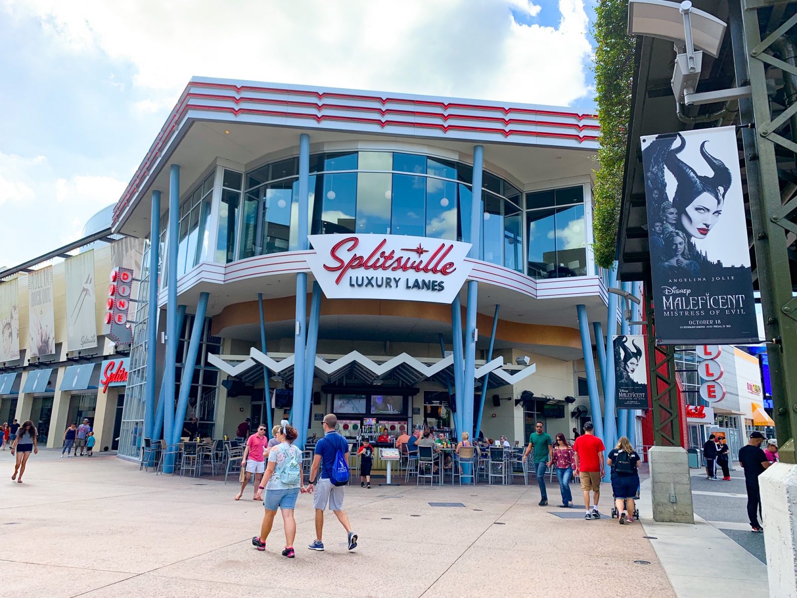 entrance to Splitsville bowling alley