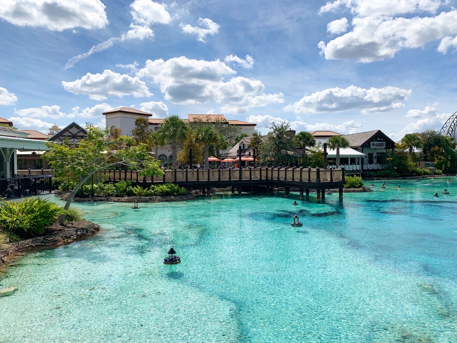 water area and shops at Disney Springs