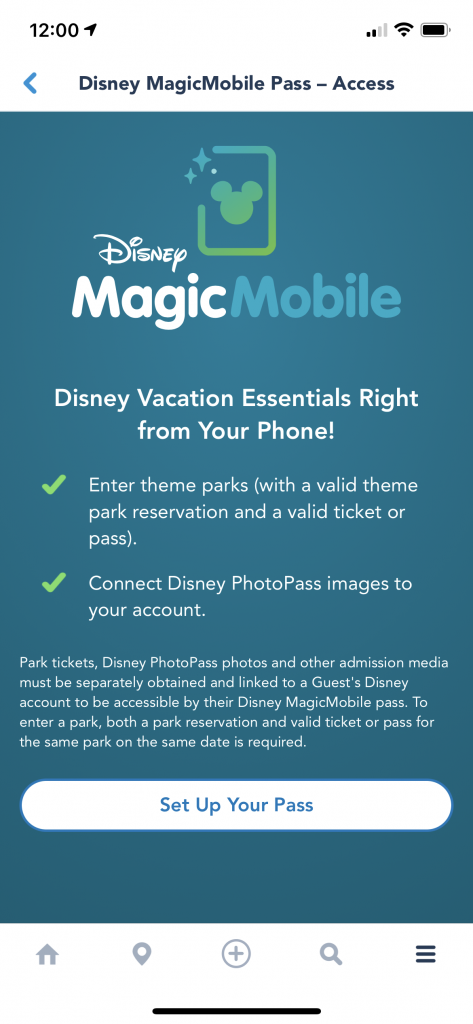screenshot of MagicMobile on My Disney Experience