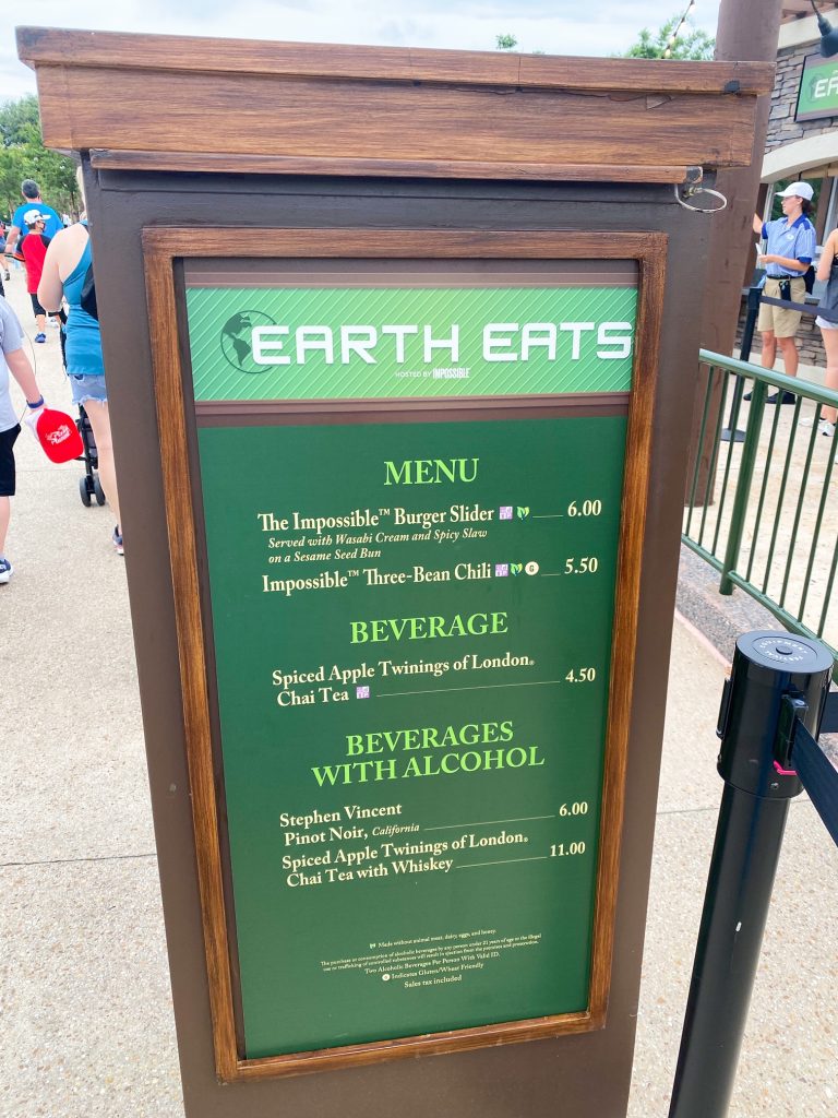 Earth Eats menu at Food and Wine Festival