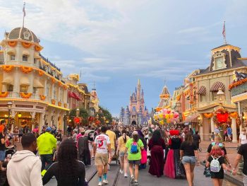 main street at disney during boo bash