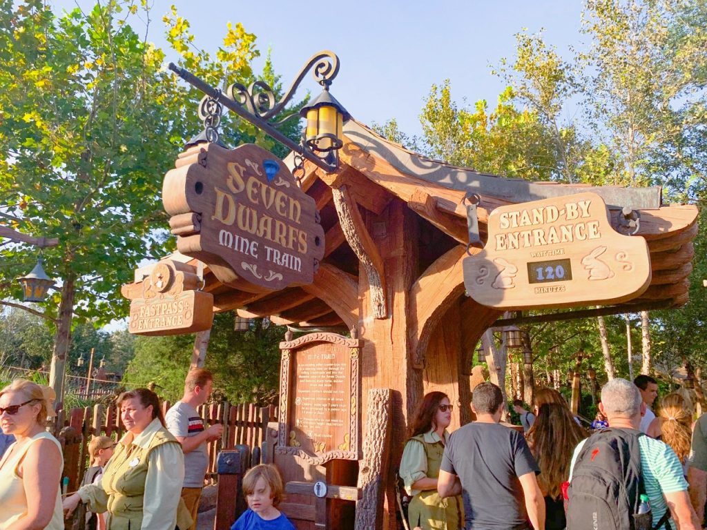 The line entrance of the Seven Dwarfs Mine Train reached over 120 minutes before Magic Kingdom Genie+ was implemented. 