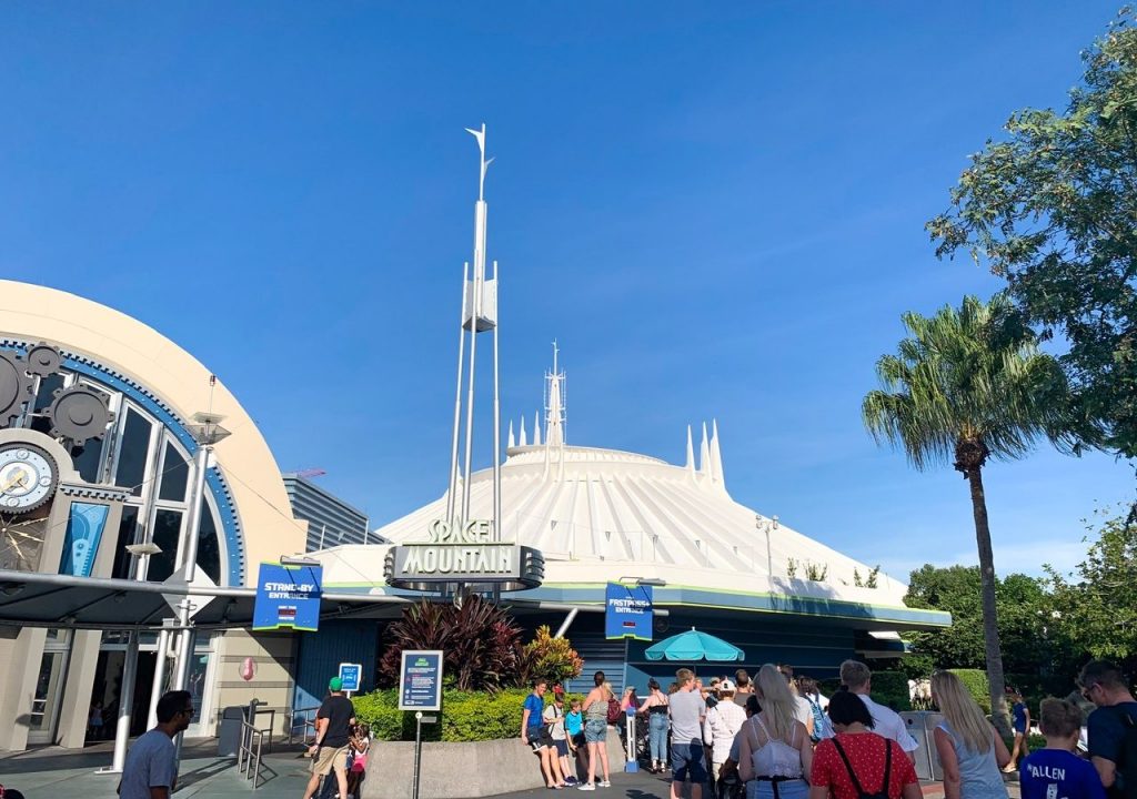 Space Mountain and its iconic indoor, high-speed coaster, is a part of the Lightning Lanes and cannot be used on Magic Kingdom Genie+.