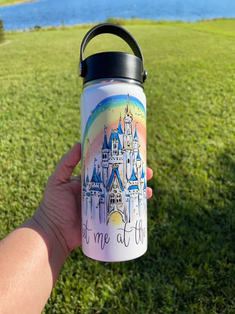 Disney Water bottles with Disney Castle design. 