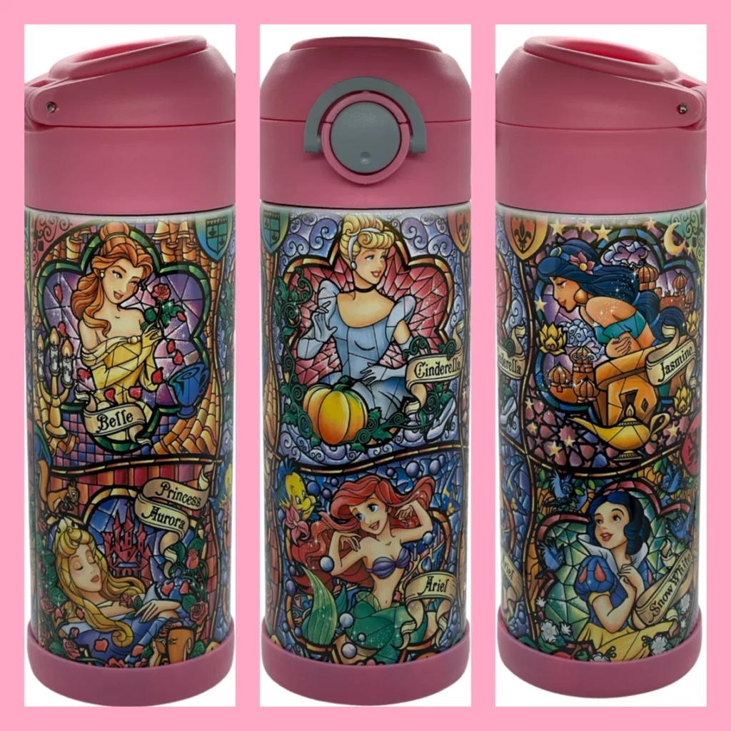 Disney Water bottles with Disney Princess design. 