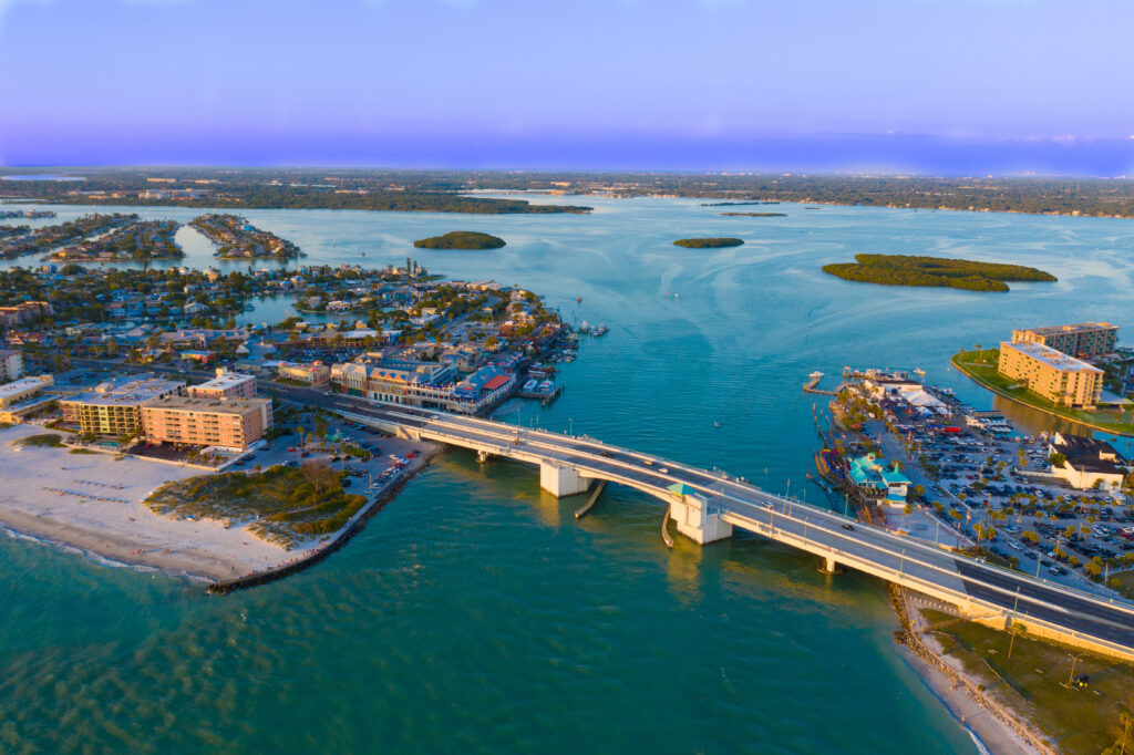 bridge over blue waters beaches near disney