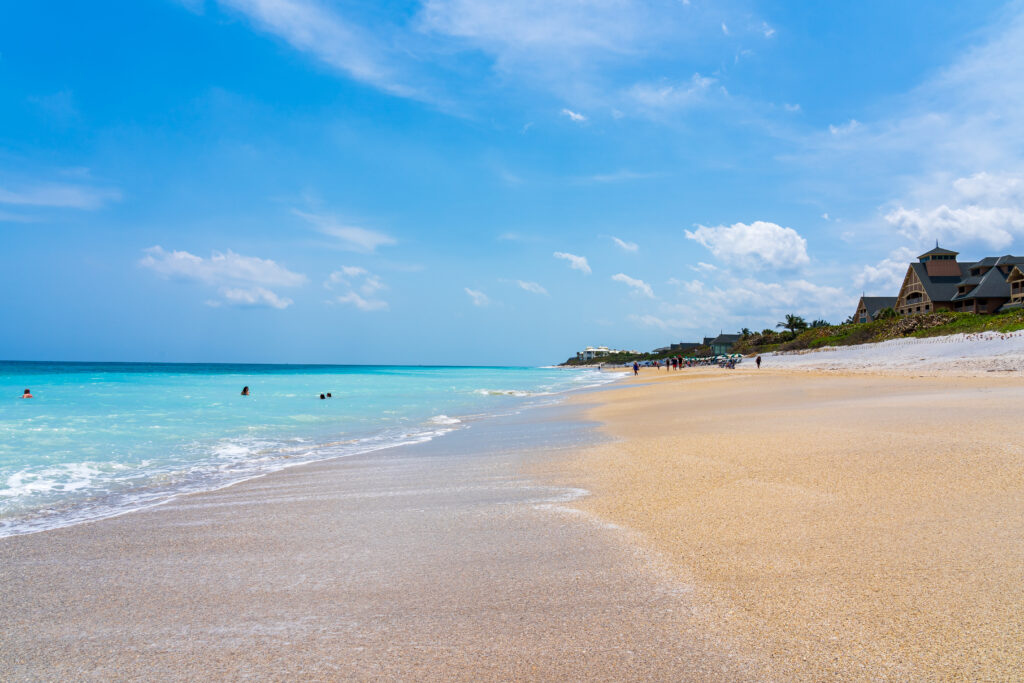 blue sky, the shore, and sand 