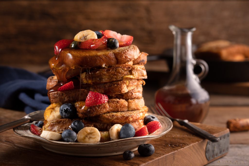 A stack of French Toast, one of the meals you can get at Homecomin'. 