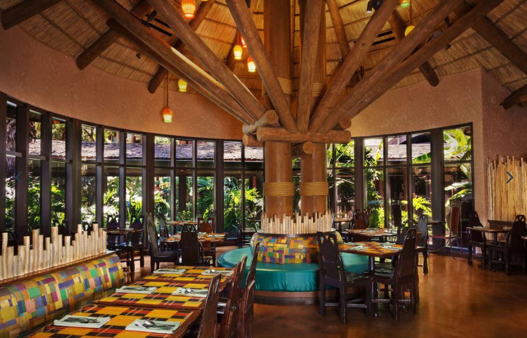 Inside Boma, one of the African inspired restaurants that has gluten-free offerings at Disney