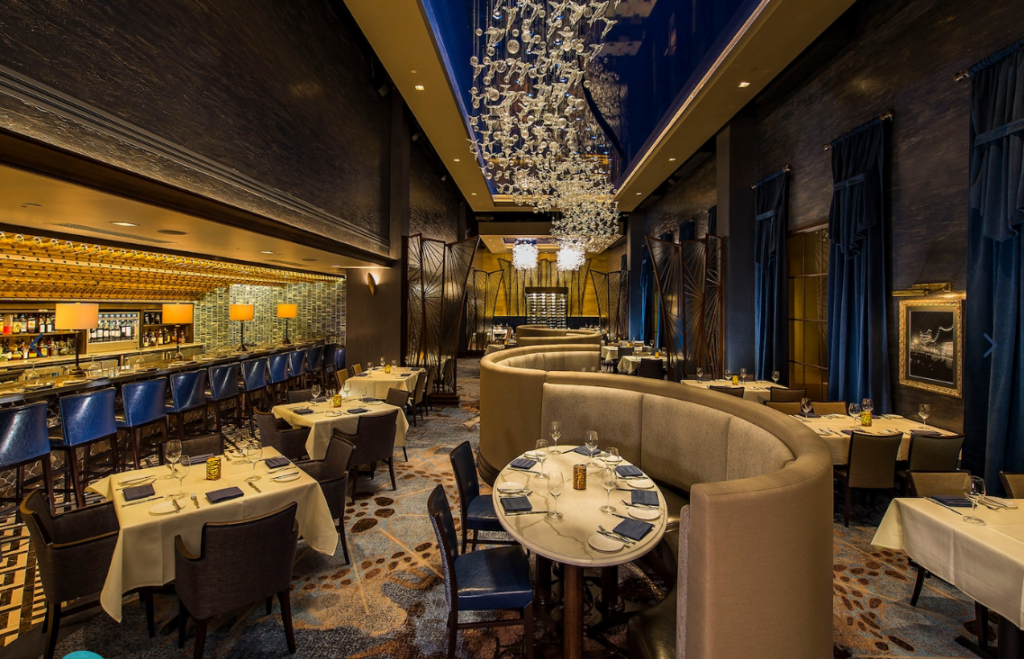 Internal view of the main dinning area of the Flying Fish, one of the best places to eat gluten-free at Disney