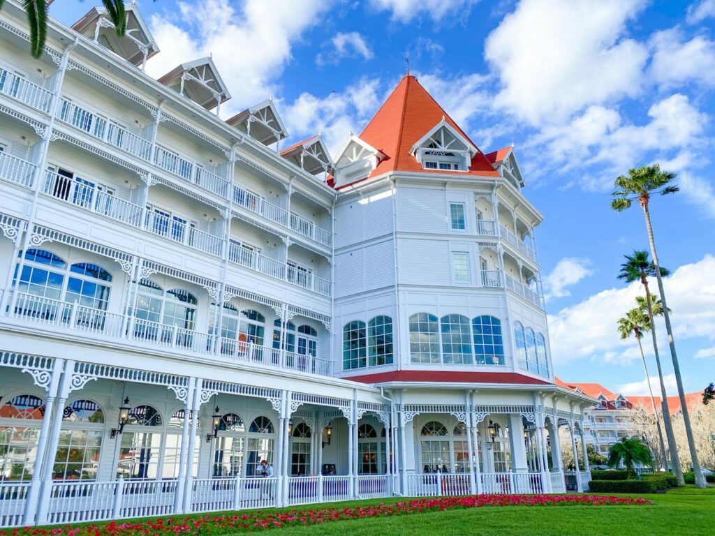 Outside the Grand Floridian Resort, a Disney for Adults resort that appeals to an older crowd. 