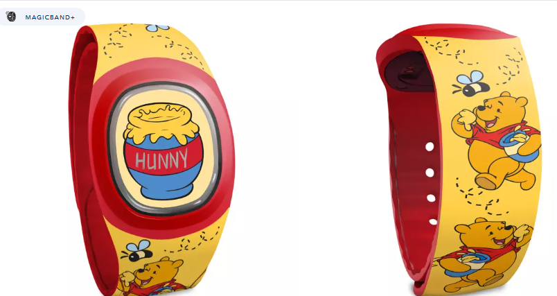 yellow and red winnie the pooh disney magic bands