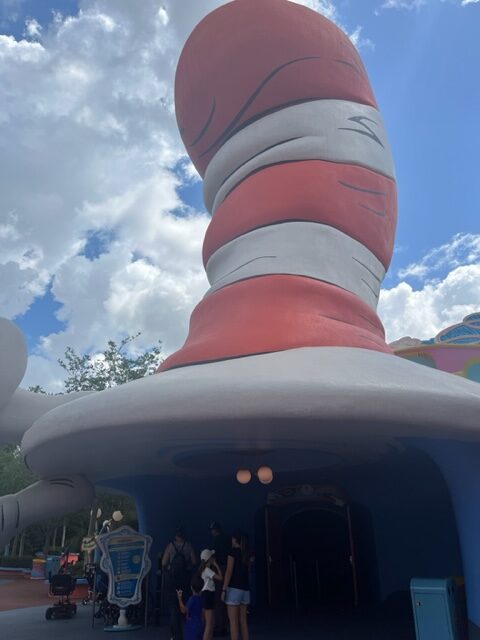 You can't miss the giant hat in Seuss land that marks the Cat in the Hat ride. While great for nostalgia, this is an older ride and very kid friendly, making it far from one of the best rides at Universal Orlando.