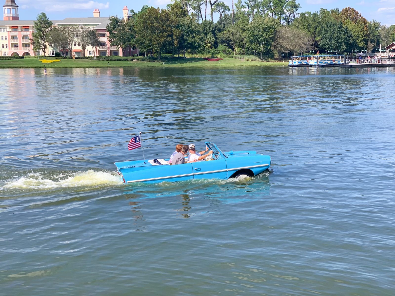 people in car on water hidden gems at Disney