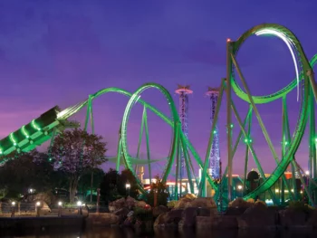 the hulk at sunset one of the best thrill rides in orlando FL