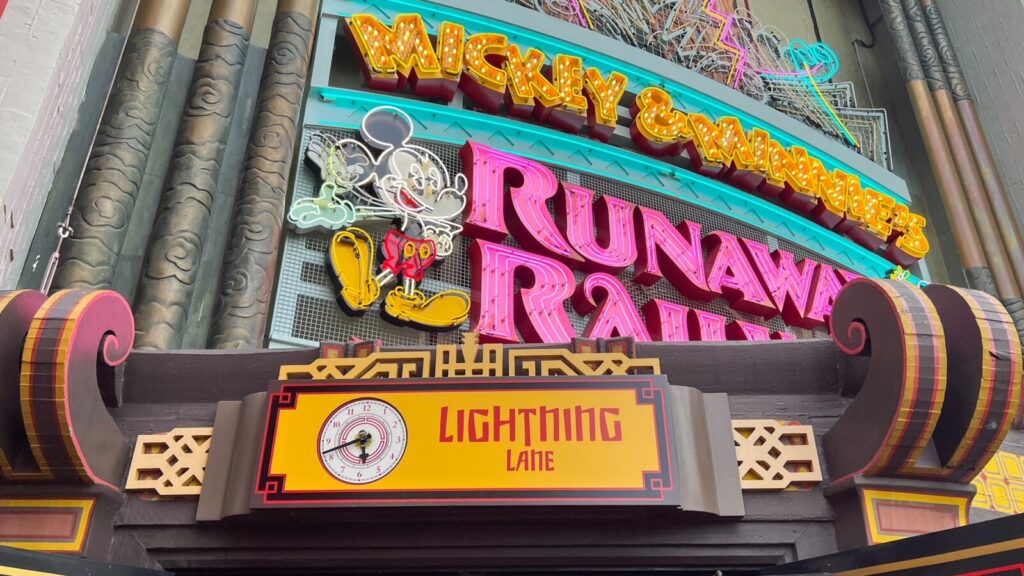 Genie+ is the new "fast pass" for guests, and you have to pay for it to use lightning lanes, as seen on this entrance of Runaway Railroad. 