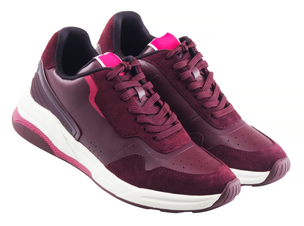 close up of burgundy, pink and white womens tennis shoes Disney outfit ideas for mom 